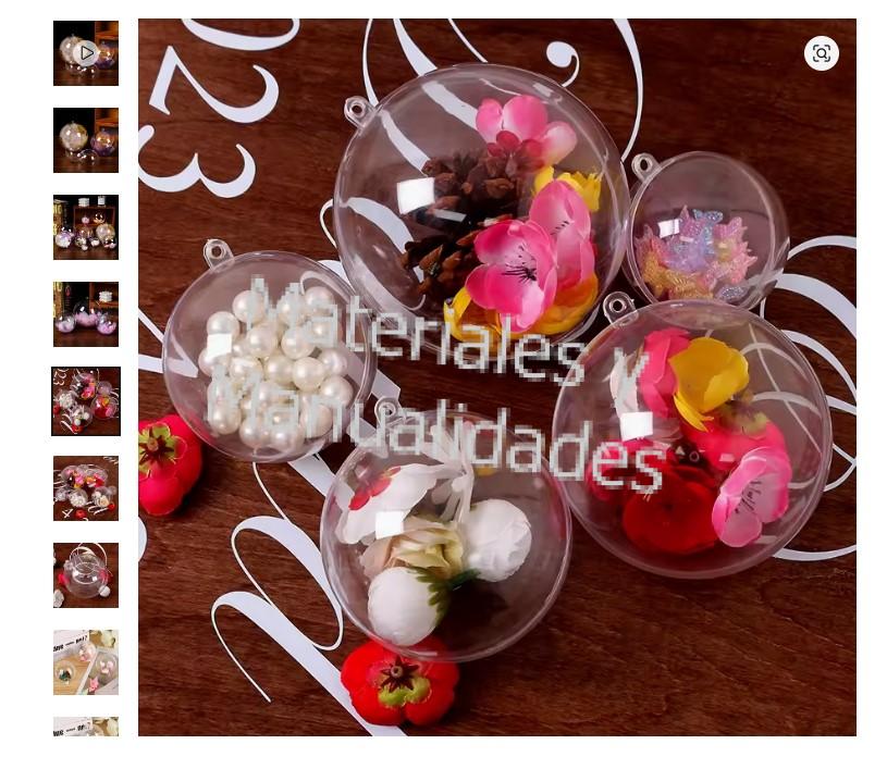 esferas acrilicas rellenables para decorar fiestas