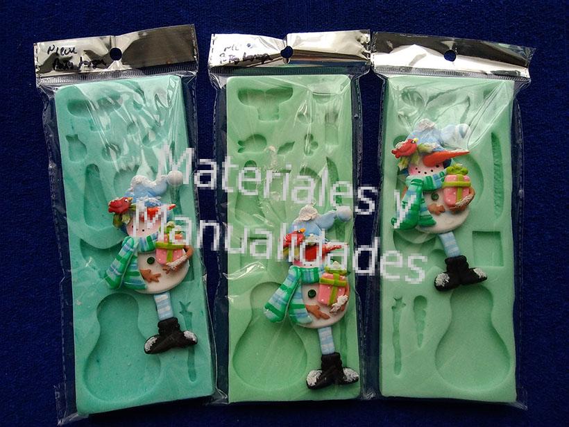 Molde en silicona para porcela fria detalles de navidad