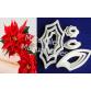 Molde cortador de poinsettia flores y hojas navidad psatoras dec 2