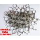 50 Argolla metálicas 2.5cm con cadena para llaveros herraje meta 3