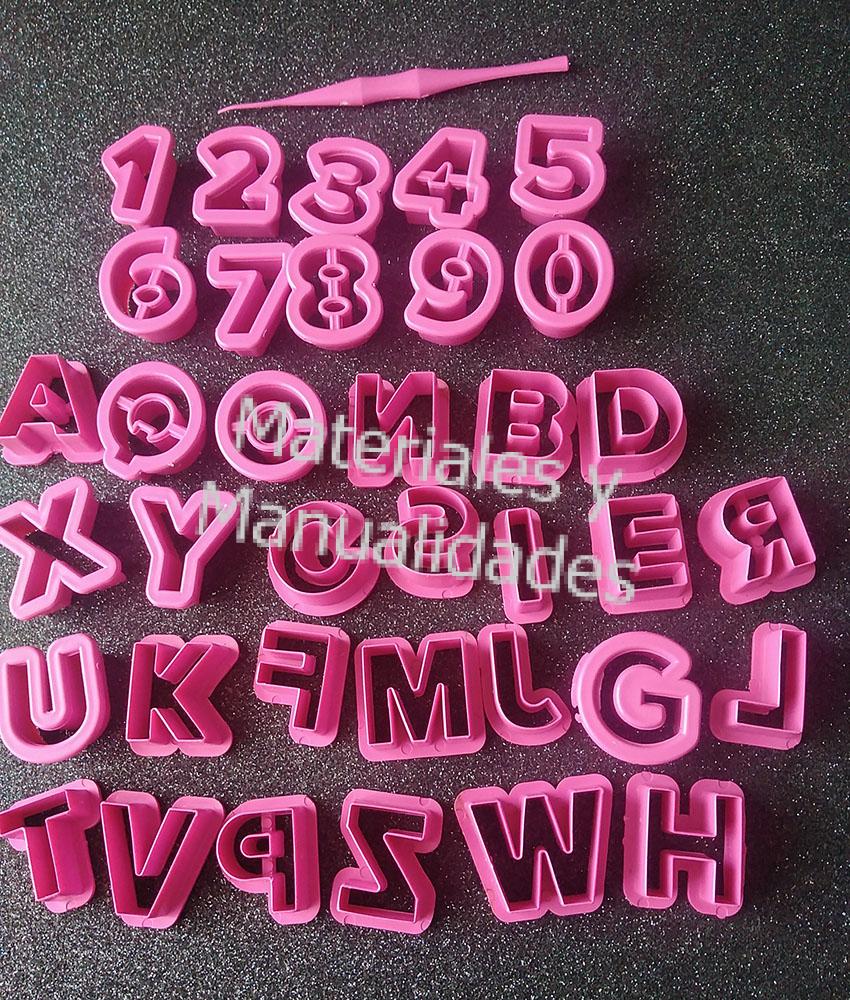 Molde letras alfabeto Abecedario + números 2cm para decoración de tortas 