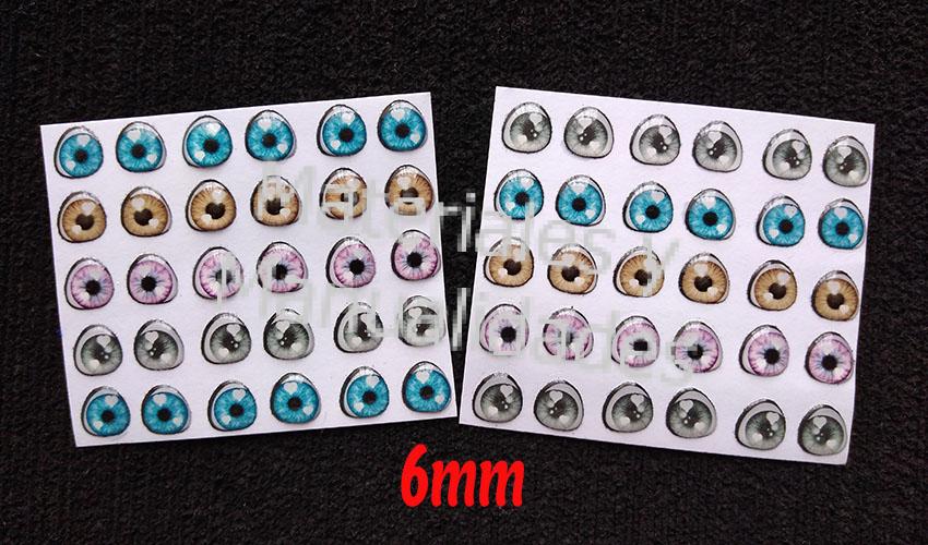 Blister de Ojos Adhesivos iris destellante De 6mm
