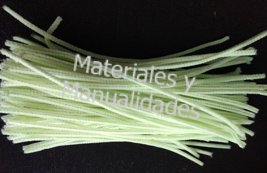 alambre gamuzado Limpia pipas para flores Chelines Gamuzados Verde pastel 