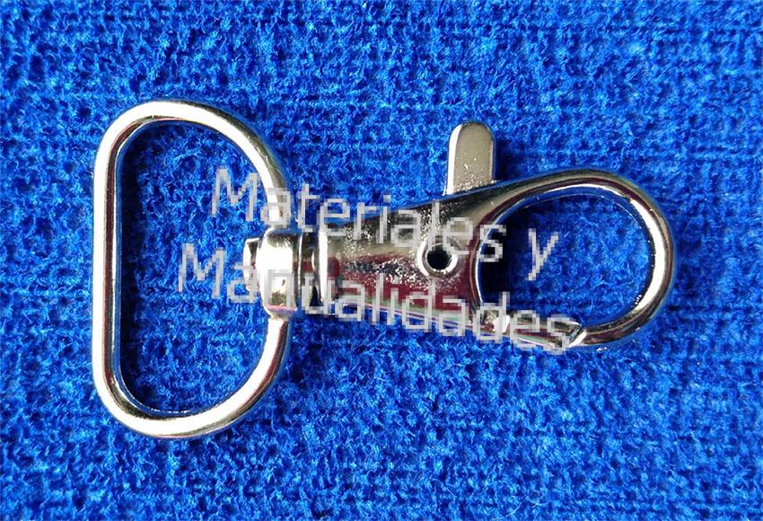 Mosqueton plateado giratorios para llaveros 4cm 