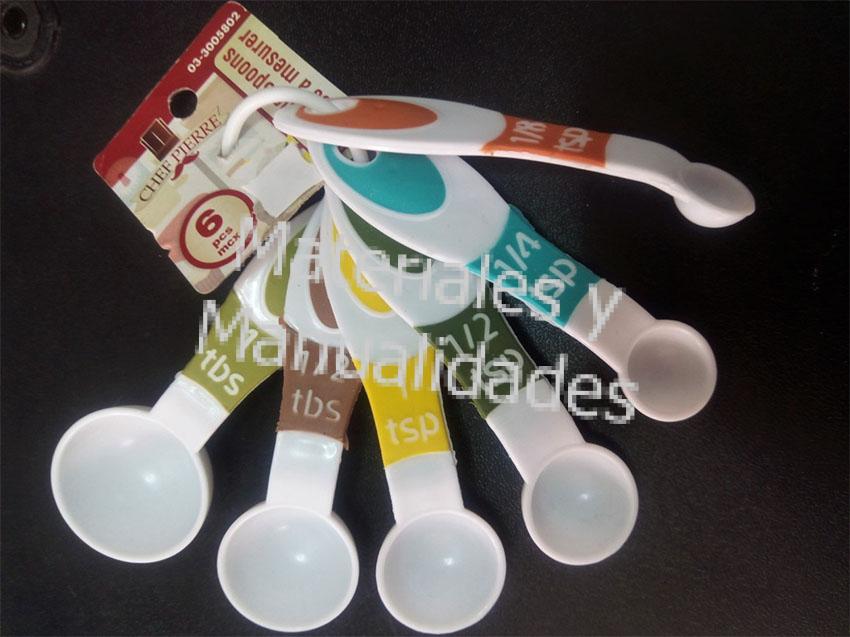 Set cucharas medidoras x 6 unidades herramientas para cocina y reposteria utensilio 