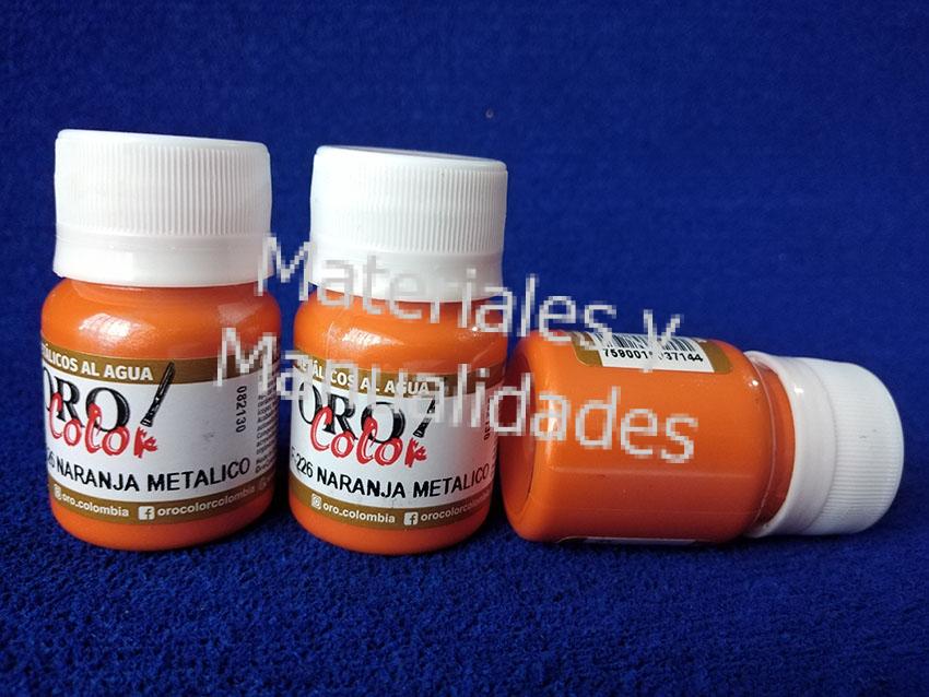 Pintura metalizada Naranja Metálico Acrílicos Al Frío de 30ml