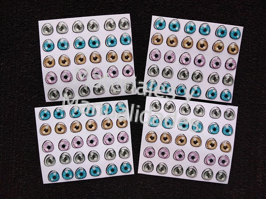 Blister de Ojos Adhesivos iris destellante Alto Relieve