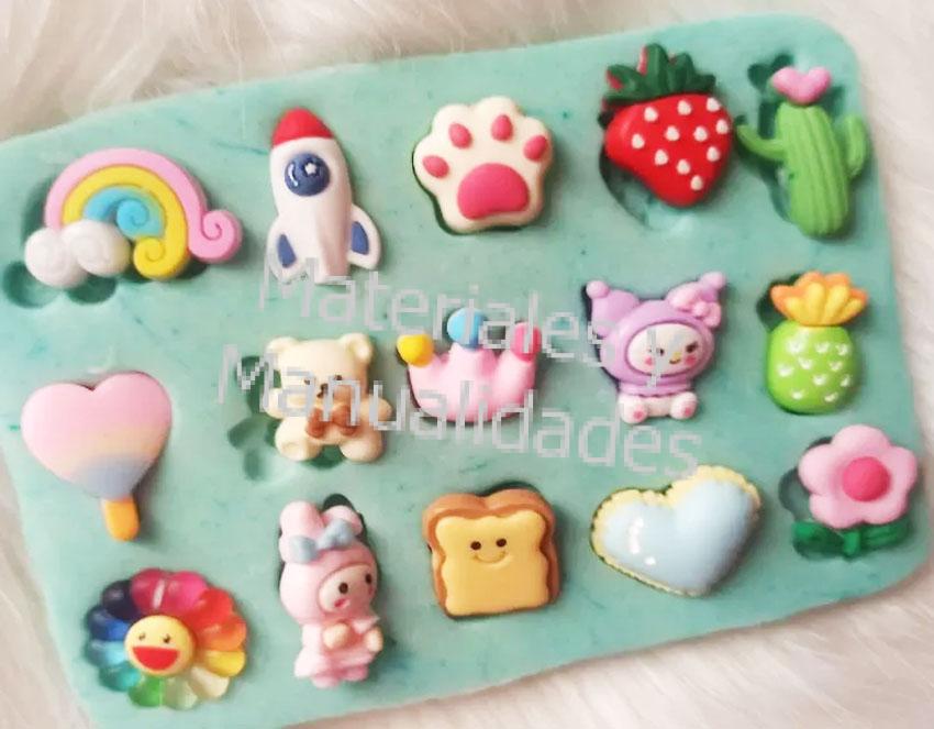 Molde en silicona figuras surtidas para apliques en pasta flexible