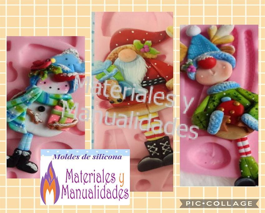 Molde en silicona para porcela fria detalles de navidad