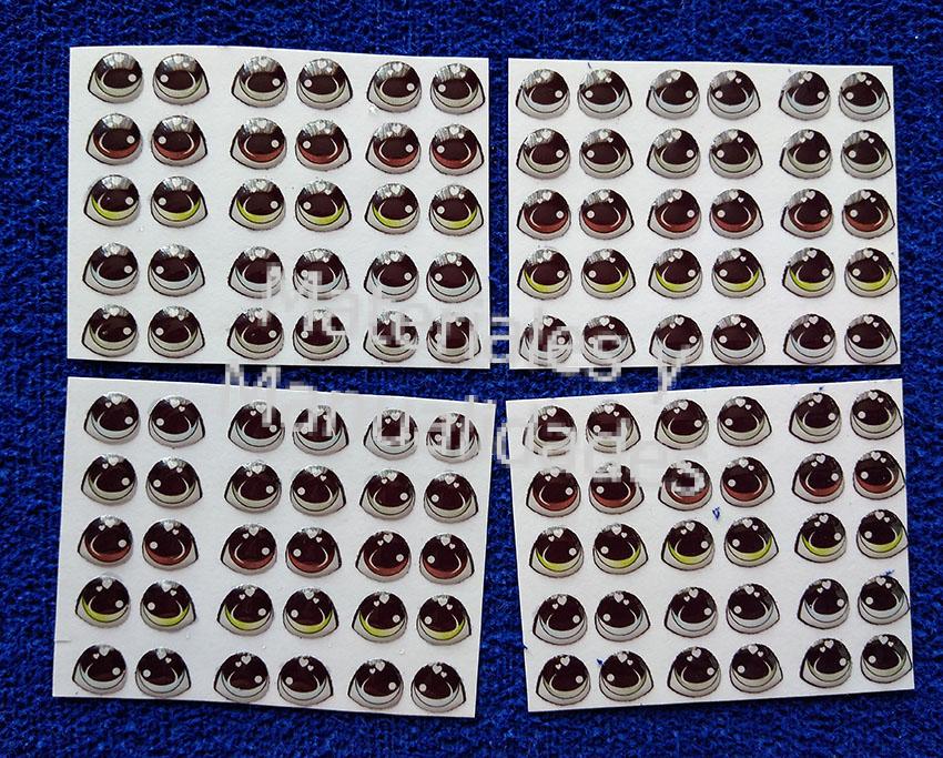 Cartón de Ojos adhesivos de 6mm ovalados sticker para manualidad