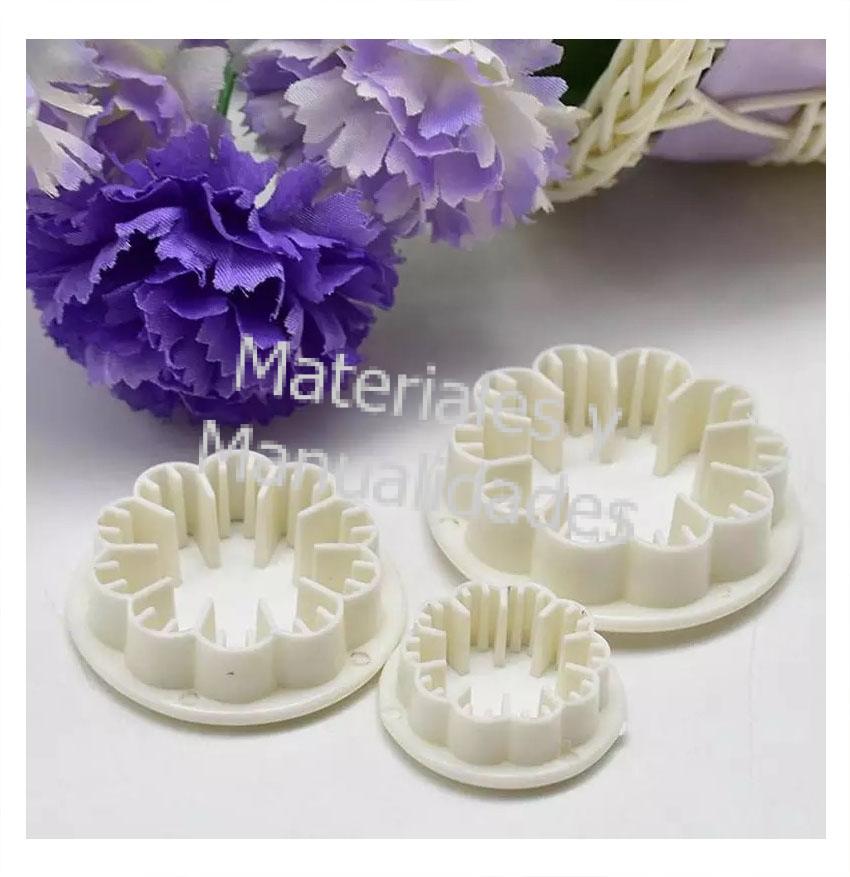 Set Cortador plástico Forma de Flores Clavel fondant porcelanicrón