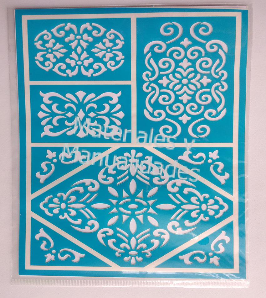 Stencil en papel adhesivos arabescos surtidos para manualidades