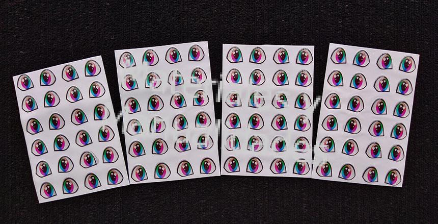 Ojos adhesivos multicolor 5mm sticker para tela foami pasta fría