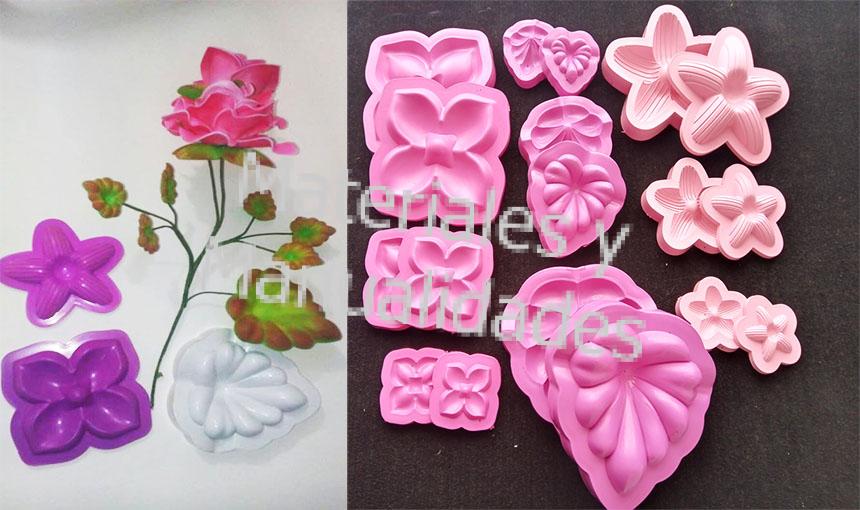 Set 10 Moldes Foami flores rosas y hojas calas sépalos