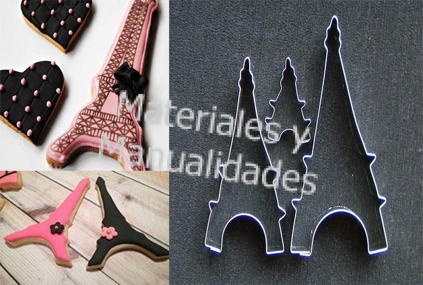 Cortador en metal acero para decorar galletas torre eiffel