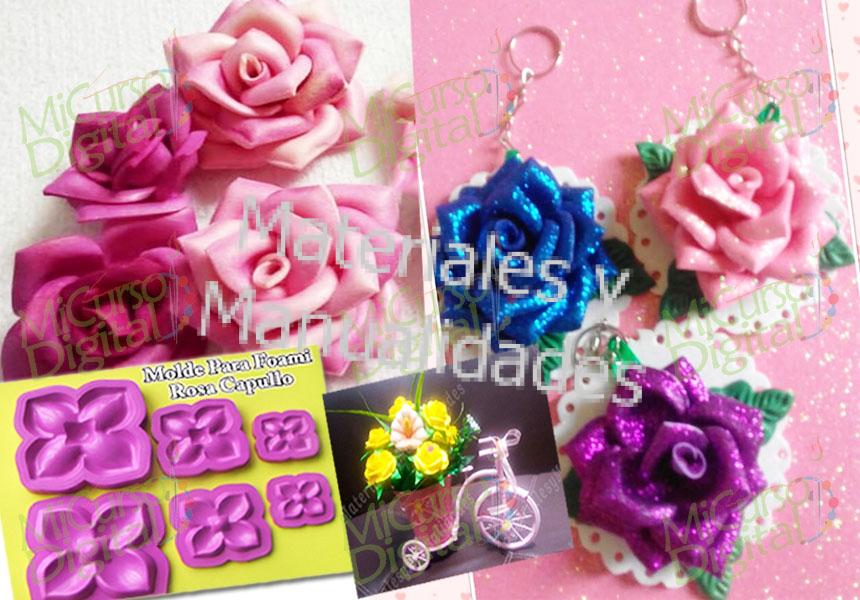 Molde para Fomi rosa floristeria goma eva