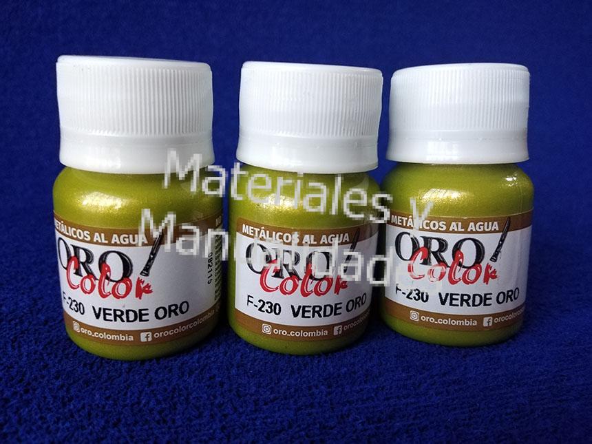 Pintura metalizada Verde Oro Metálico Acrílicos para artes de 30ml