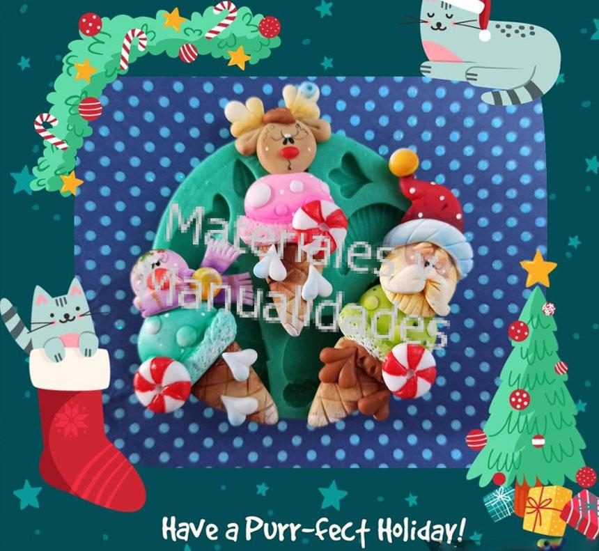 Molde en silicona barquillas helados ice cream navidad