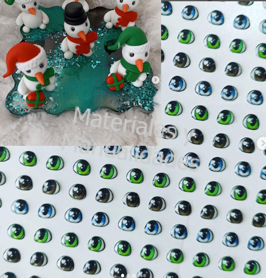 Ojos adhesivos destellante sticker de 4mm para tela eva y pasta fría