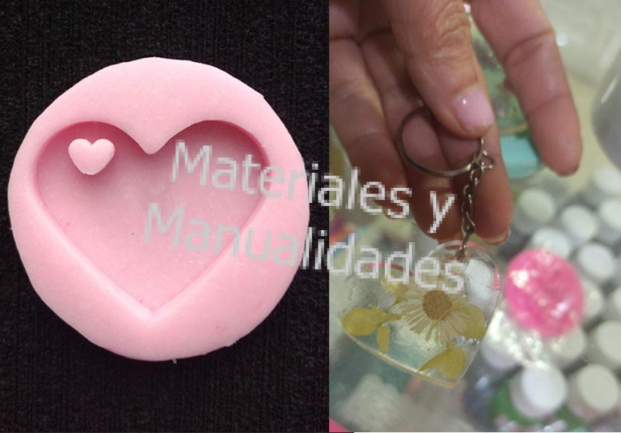 Molde Silicona Forma Corazón Colgante para llaveros Silicona 