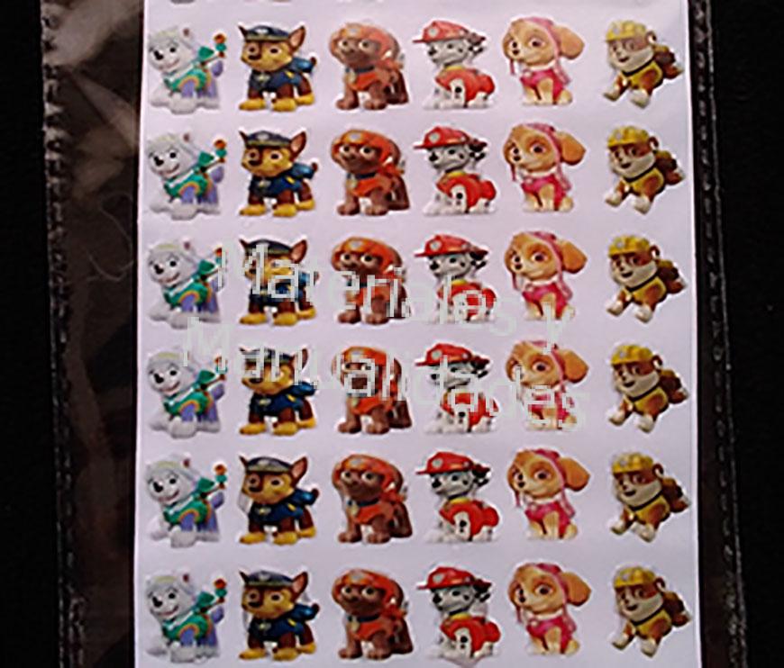 Accesorios sticker perros, mascotas paw patrol placas 