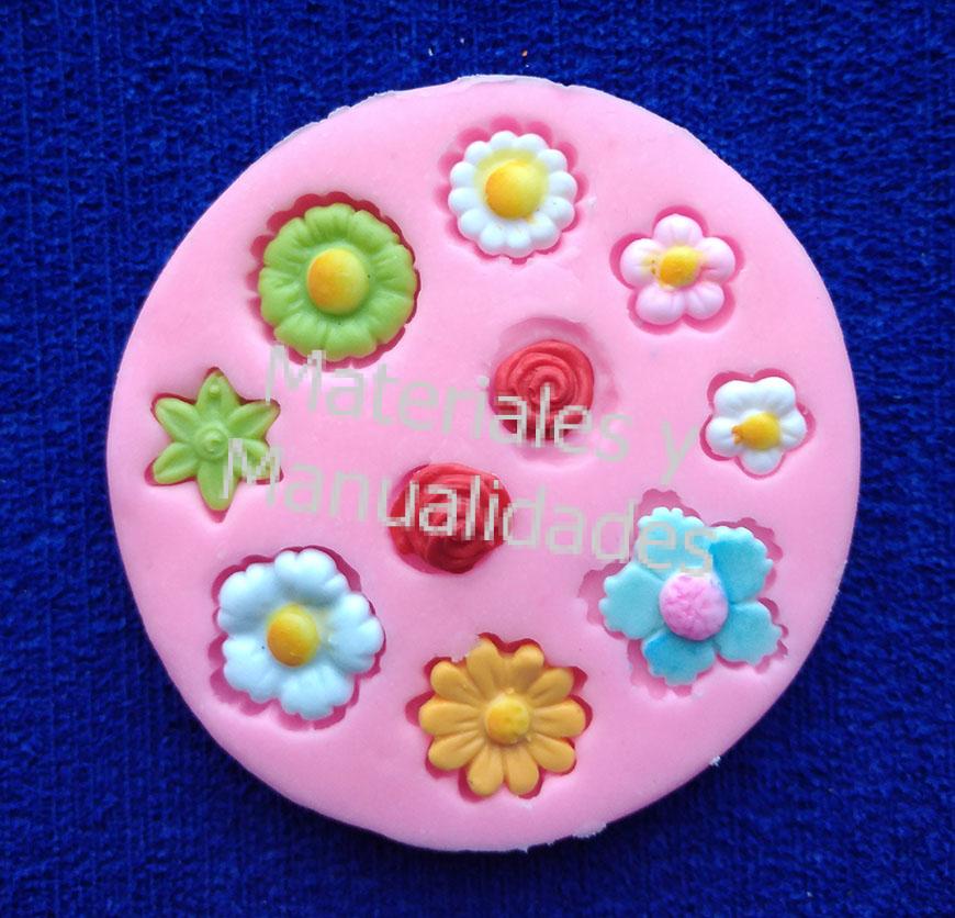 Molde en silicona margaritas rosas y flores surtidas Miniaturas 