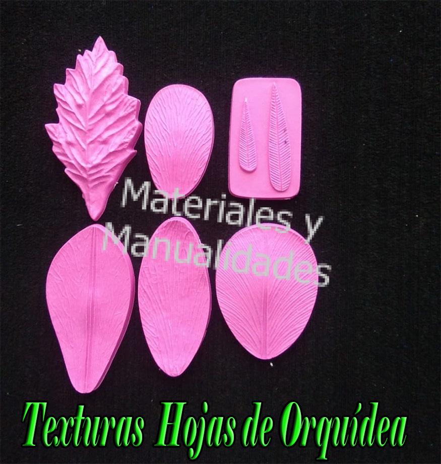 Molde de hoyas texturas flores de orquídea para pasta fria fondant