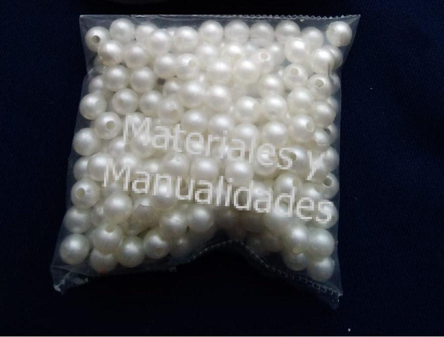 Bolsa de perlas color blanco redondos para enfilar para abalorios y collares