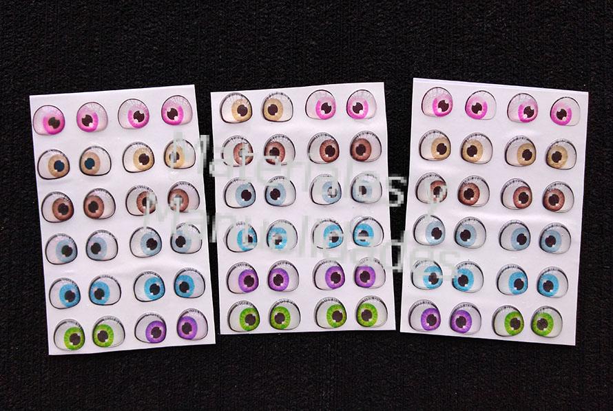 Ojos Adhesivos sticker para muñecos Diseño Resinados 