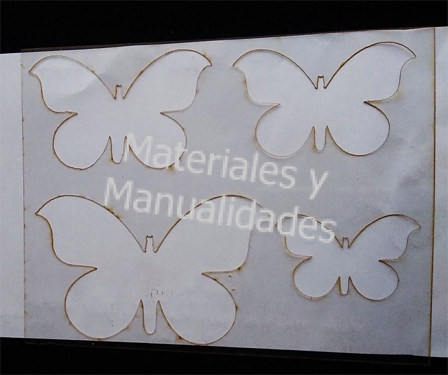 Stencil o plantilla de Mariposas flor Para estarcido en manuanlidades