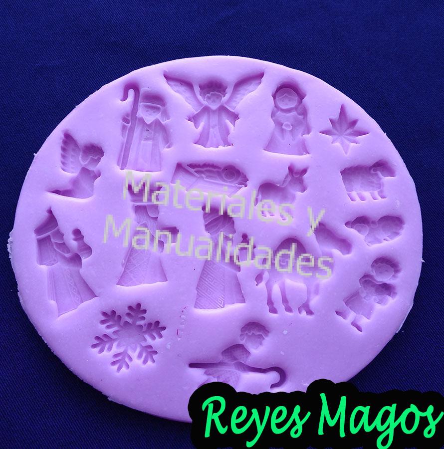 Molde en silicona reyes magos para pasta fríA apliques