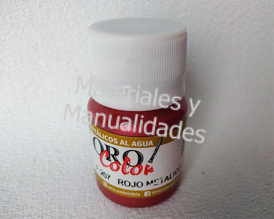pintura rojo metalizada para artes ceramica papel manualidades