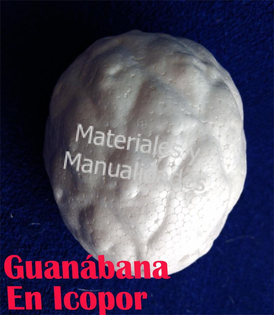 Fruta en Icopor Guanabana Poliestireno Para Manualidades decorat