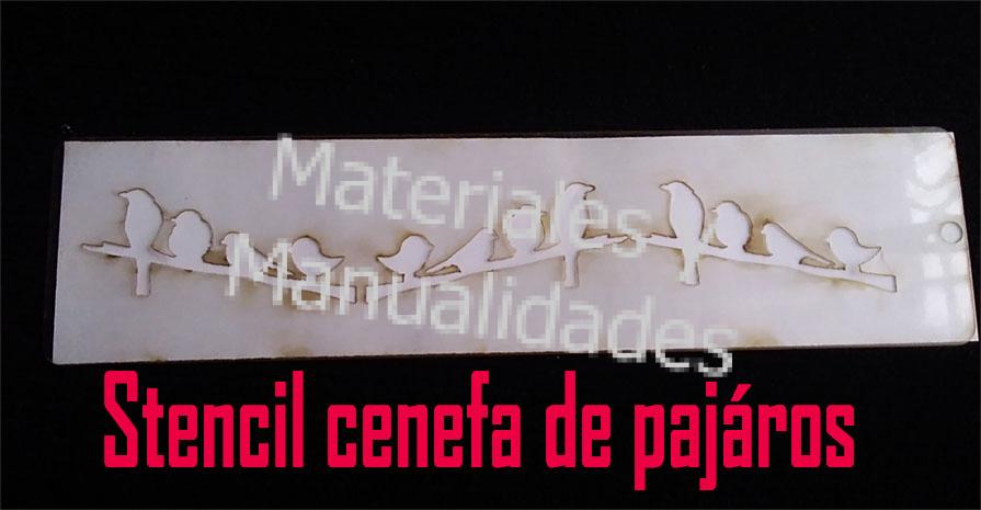 Stencil Cenefa Pajáros plantilla para artes pasta y repujado