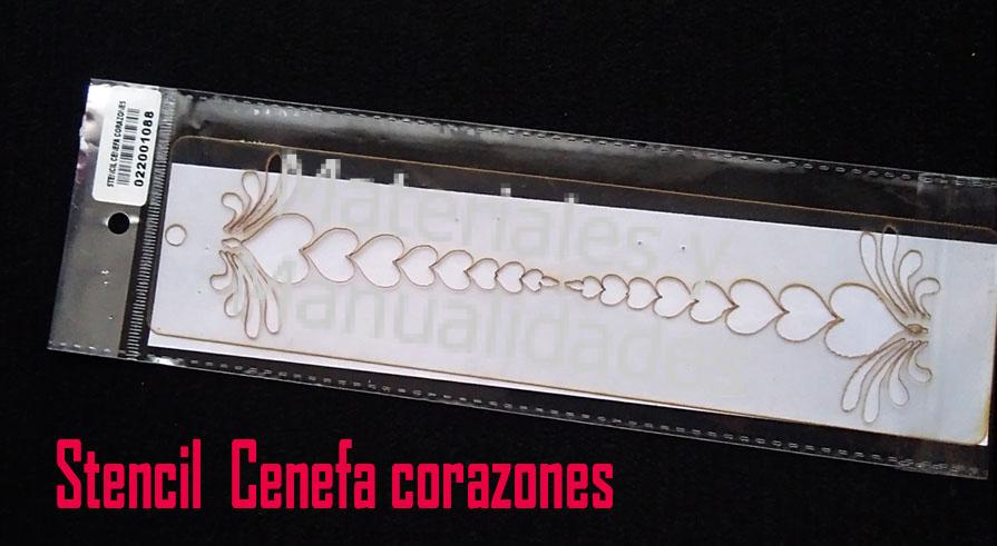 Stencil Plantilla cenefa de corazones