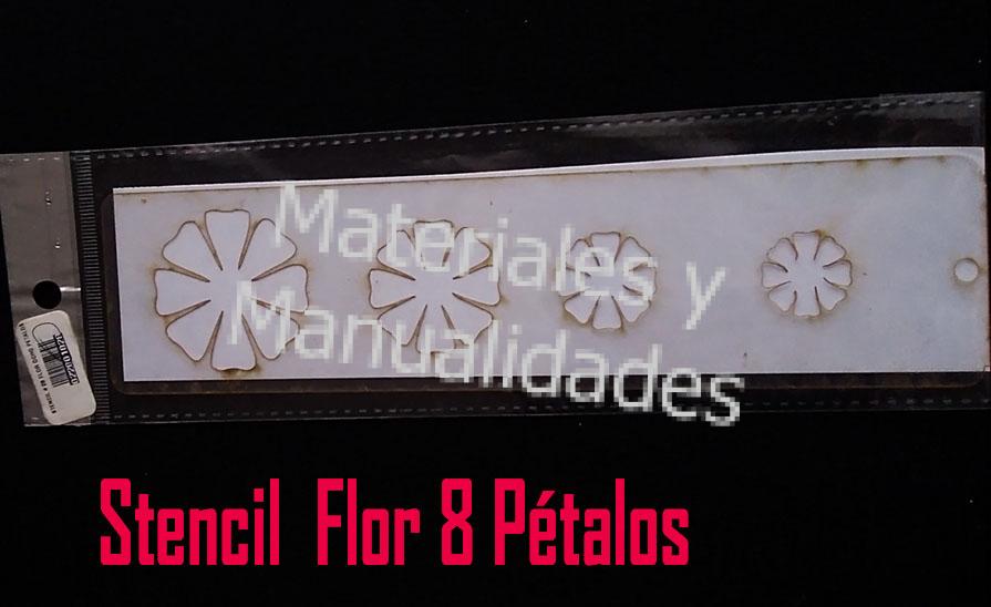 Stencil Plantilla Flores 8 pétalos Para estarcido