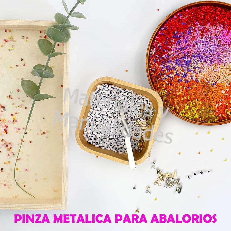 pinza metalica para abalorios bisuteria mostacilla