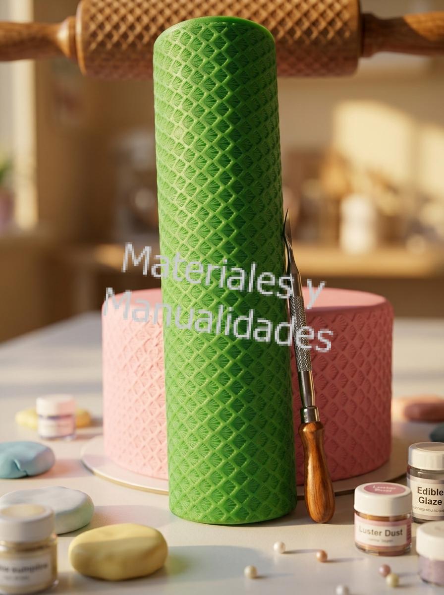 Rodillo siliconado Galleta abanico zig-zag para estampar pasta fondant