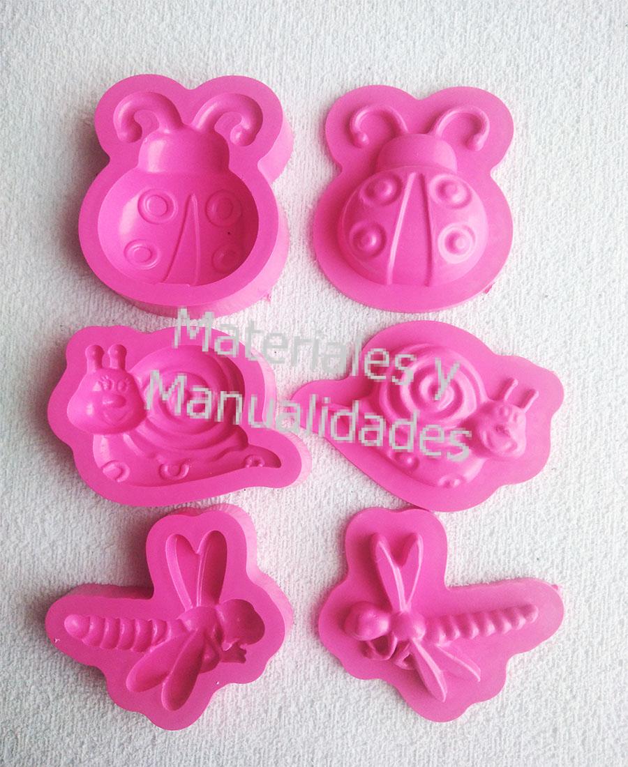 Molde Para Foami Animalitos libèlula caracol y mariquita 
