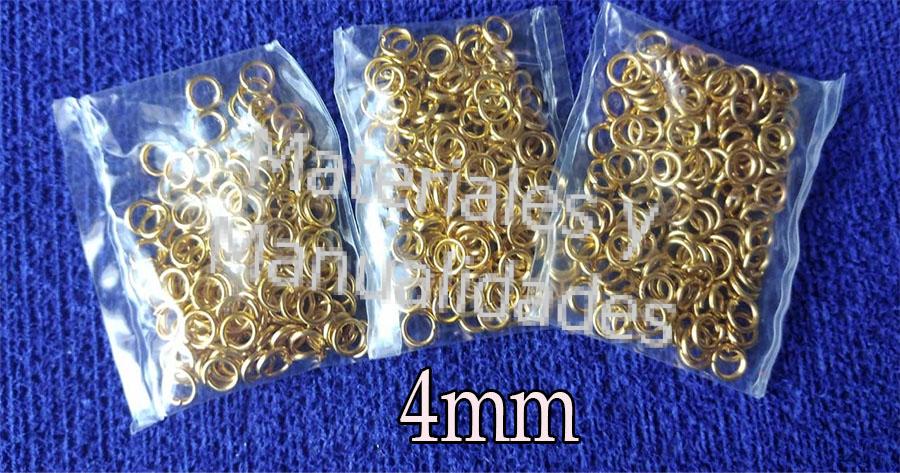 Argolla dorada para aretes pendientes alambrismo