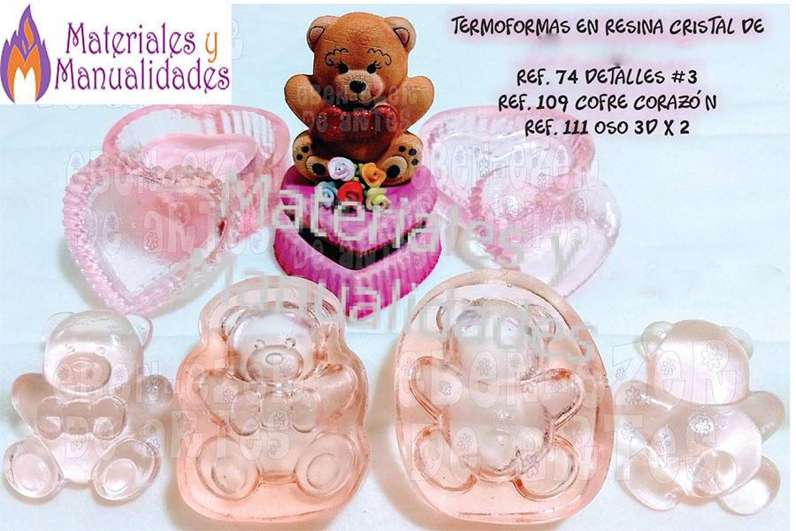 Set Molde para foamy goma eva Oso cuerpo 3D + corazón p