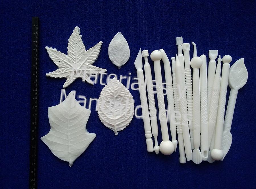Set estiletes premium x20 piezas surtidas con hojas de árbol
