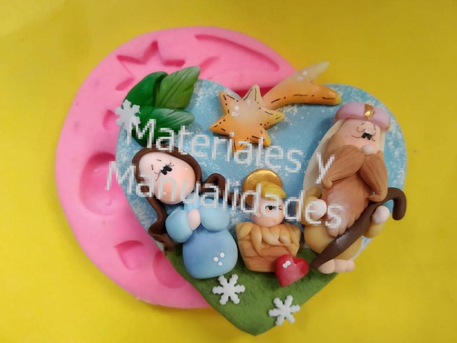 Molde silicona pesebre nacimiento navidad para artesanías y en pasta