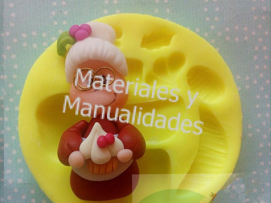 molde silicona señora claus para porcelanicron pasta fria