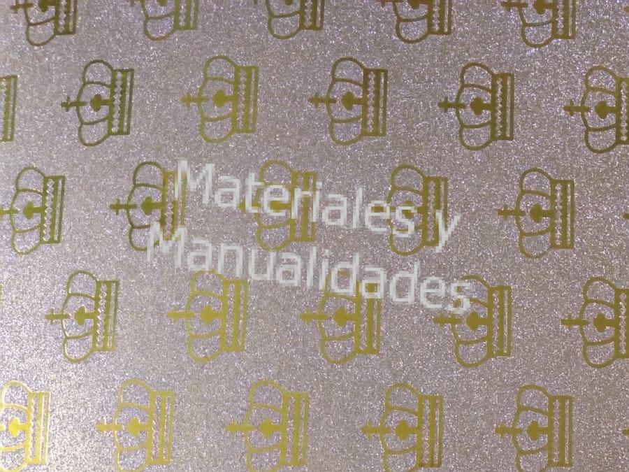 Foamy eva Metalizado Estampado de coronas Lame 60cmx40cm 1pz