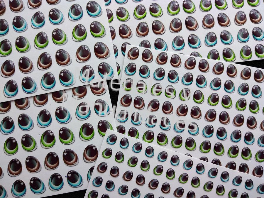 Ojos adhesivos de 1cm para muñecos en tela Foami pasta fría x12 pz