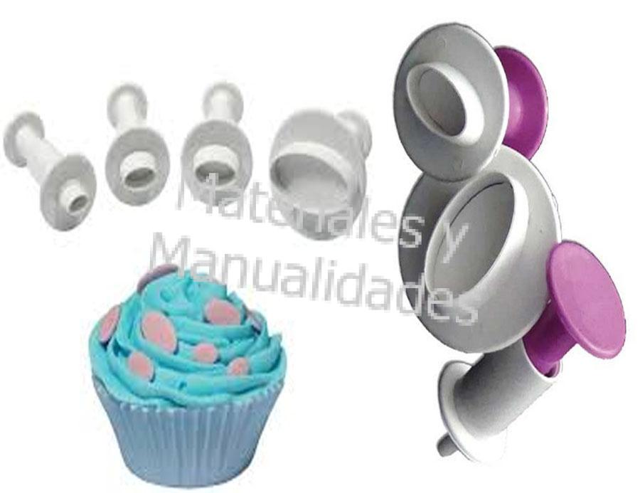 set molde cortador de óvalos con expulsor para decorar tortas pasta flexible