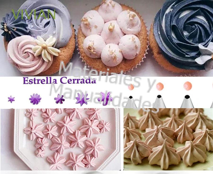 boquilla pastelera en acero inoxidable flores 2d