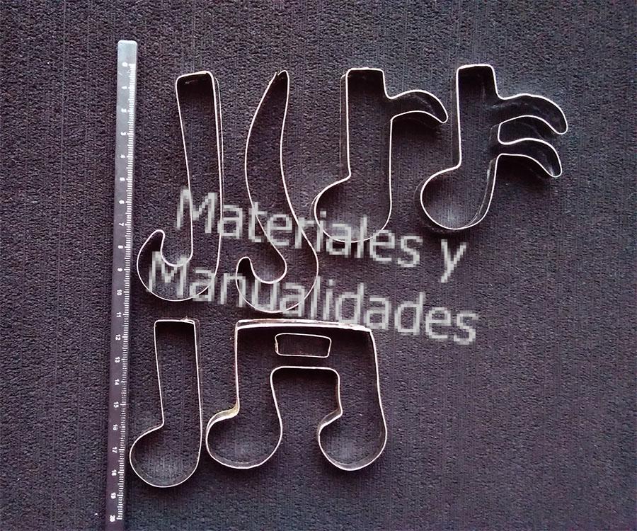 Cortador molde metálico en forma de Notas Musicales para  Masa o pasta fría,