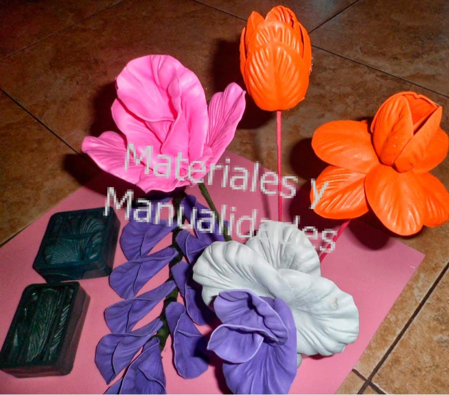 MOLDE FOAMY TULIPÁN MEXICANO FLOR FOMY FLORISTERÍA GOMA EVA 4D, MATERIALES  PARA MANUALIDADES EN MASA FLEXIBLE FOAMY GOMA EVA PASTILLAJE Y DECORACIÓN  DE TORTAS